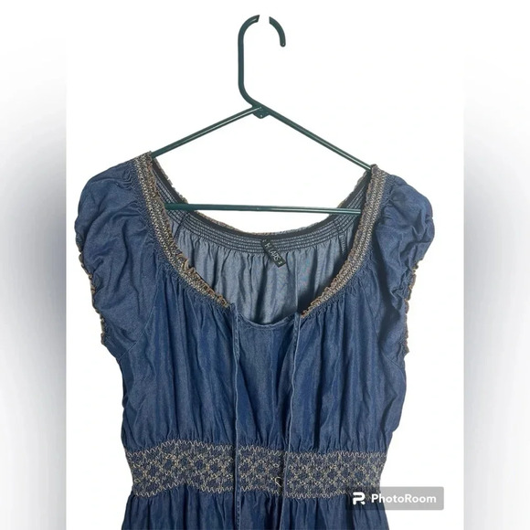 Lapis Western Smock dress in a denim like blue Size 2XL - Picture 2 of 7